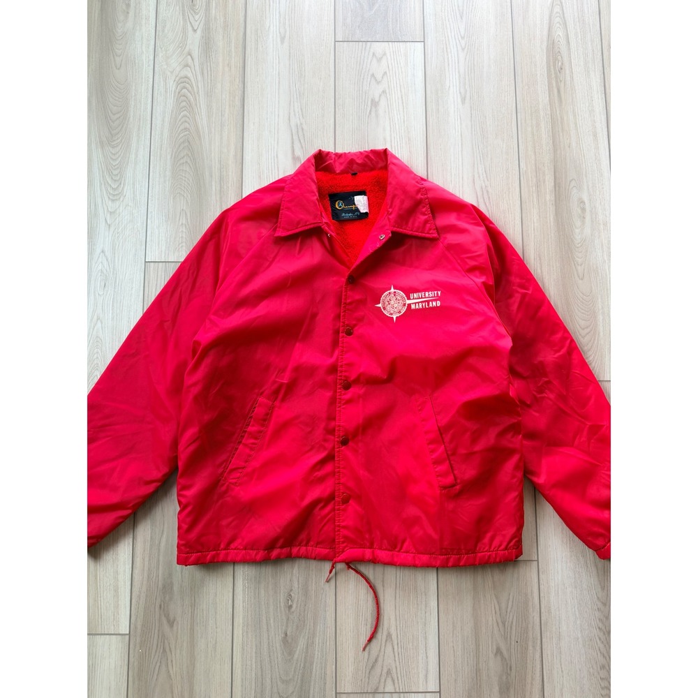 60s Vintage Champion Coaches Jacket Mens Large University Maryland Fur Lined USA